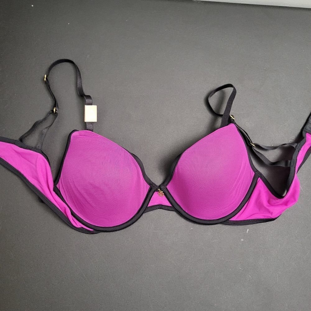 Thirdlove Mesh Plunge Bra Black Purple
